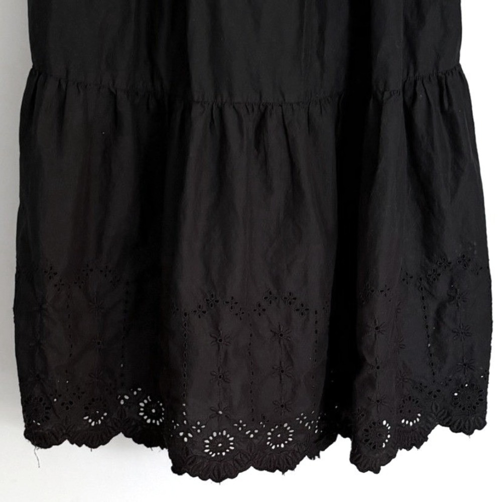 Old Navy Black Maxi Dress Eyelet Off The Shoulder Ruffle Tiered 100% Cotton SZ M - Picture 5 of 12